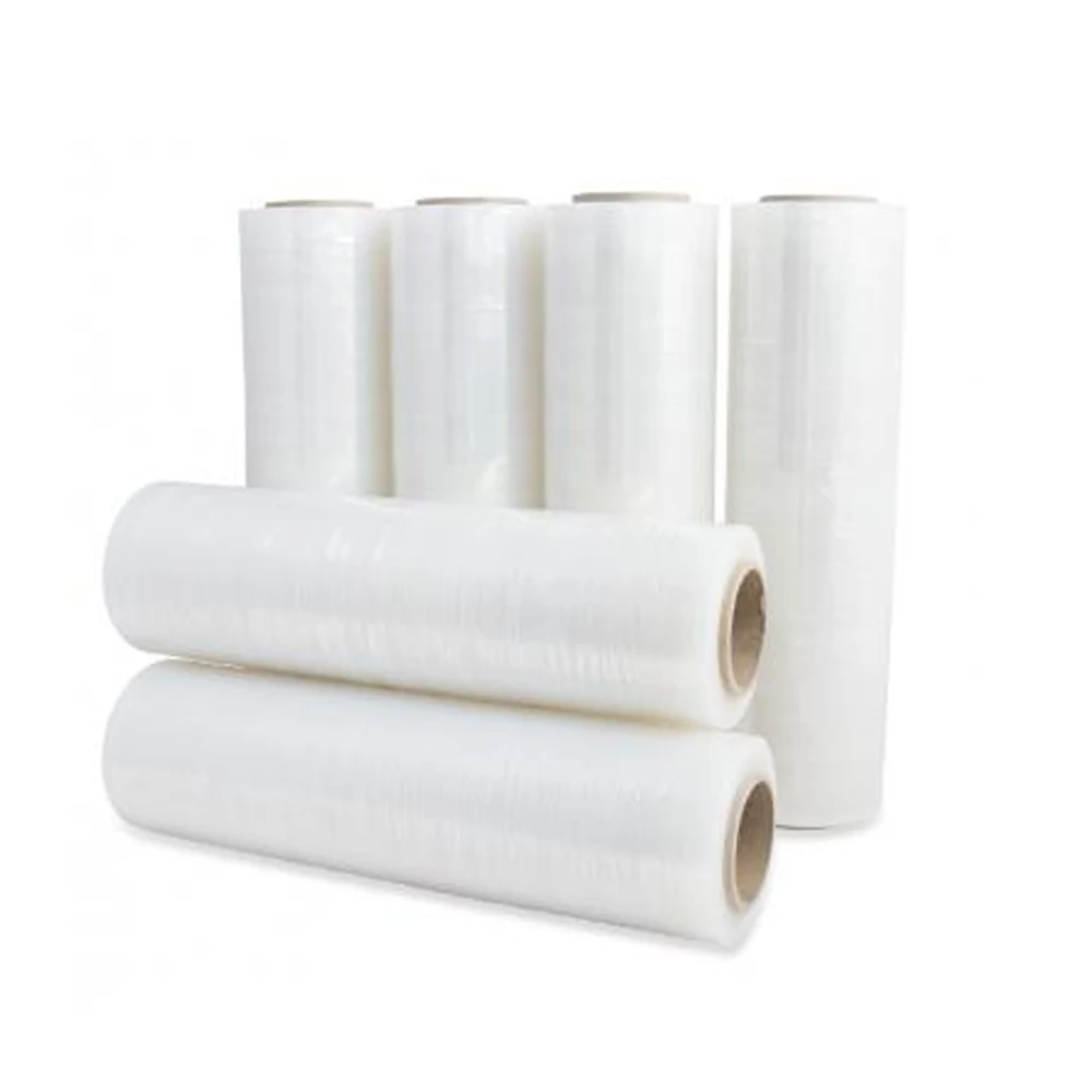 China Factory Transparent PE Stretch Film Flexible LLDPE Normal Clear Film With Slight Powder For Zippers Bag Tent Tablecloth
