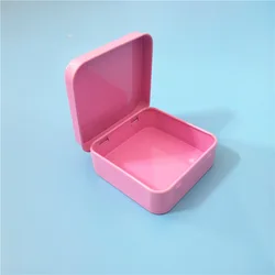 Wholesale Small Metal Candy Tea Storage Hinged Flat Square Tin Box