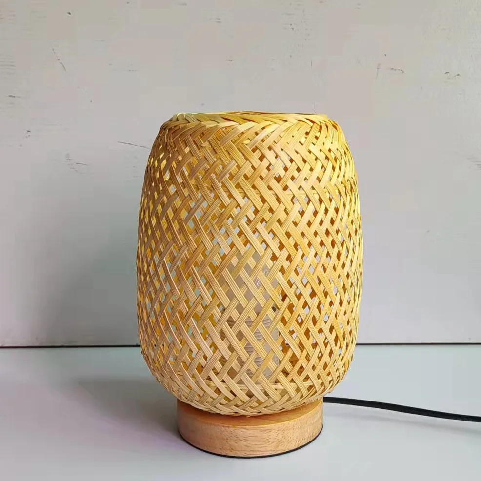 Handmade Natural Woven Lamp Japanese Restaurant Decorative Lighting Wooden Bamboo Chandeliers Creative Rattan Pendant Light