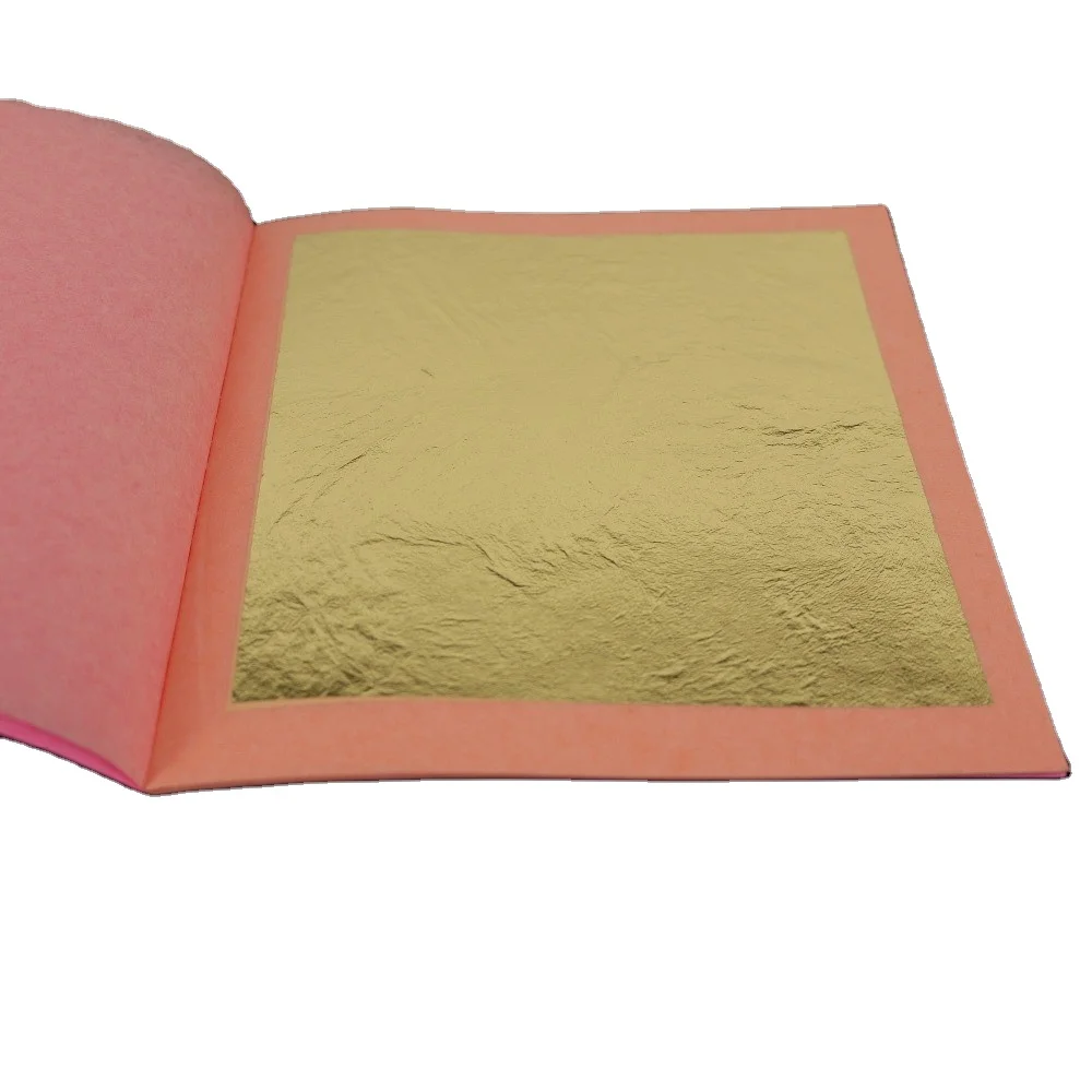 25 Sheets per Booklet 24K 8*8cm Gold Leaf sheets Real Gold foil paper for Buddha statue  Decoration Gilding Crafts Nail Art