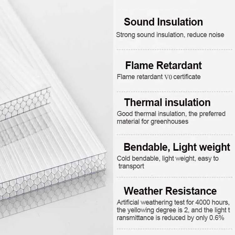 6mm brown POLYGAO polycarbonate 2-wall sheet All-season performance fire resistant hail proof polycarbonate sheet
