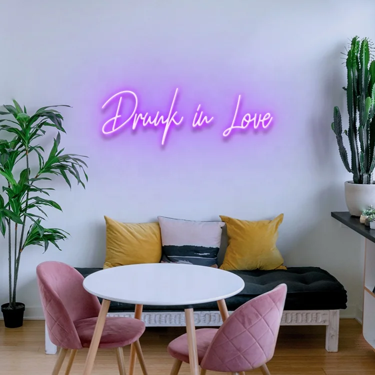 Koncept Drop Shipping 20inch Drunk in love Led Neon Sign Neon Light Advertising Custom LED Neon Sign