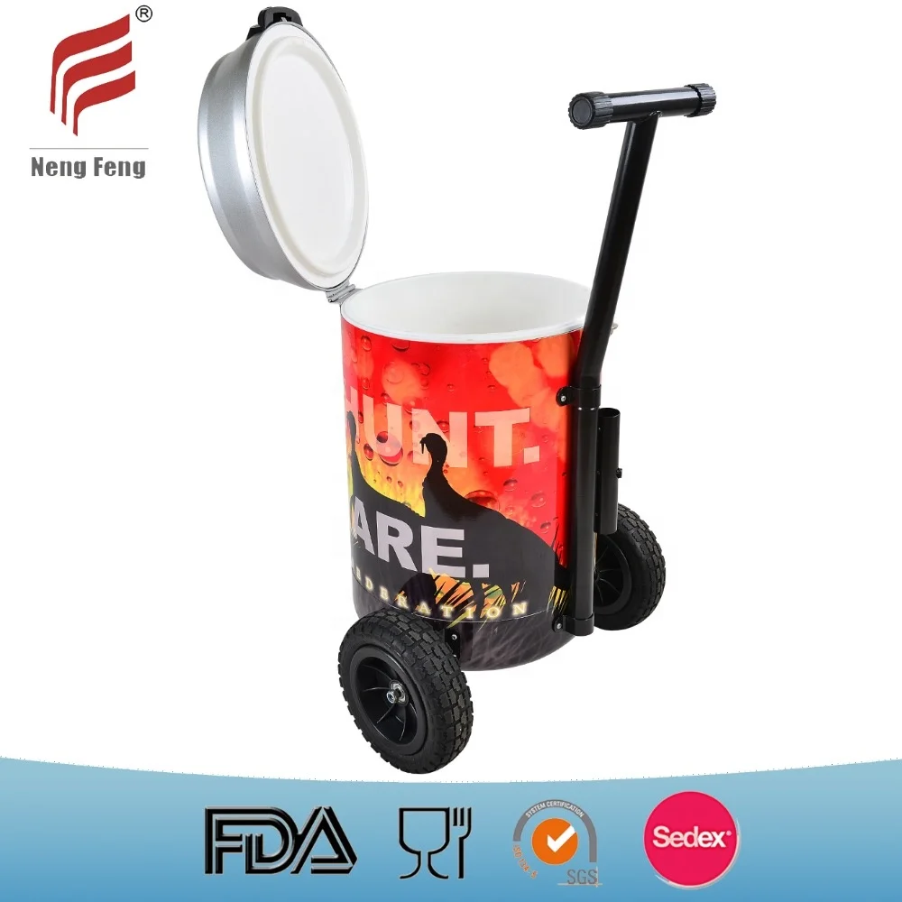 54L available Rotomolded cooler box can cooler with wheels ice bucket  box portable cooler