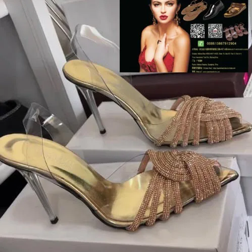 Ladies High Heel Shoes Party Wedding Rhinestone Heels Heeled Sandals for Women