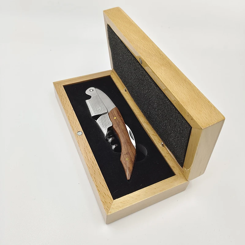 Newest Design Custom Wood Box Wooden Red Wine Corkscrew