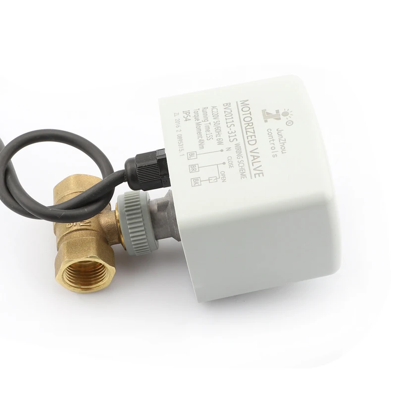 Латунь 2 way Электрический шаровой клапан 12V 24V модуляции моторизованный для центрального кондиционирования воздуха Прохладный нагрева