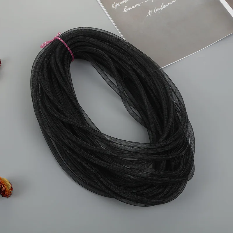 Wholesale More Colors 8mm Elastic Stretch Mesh Pipe Tube Horsehair Pannier Bustle Crinoline For Bridal Ballgown Dress