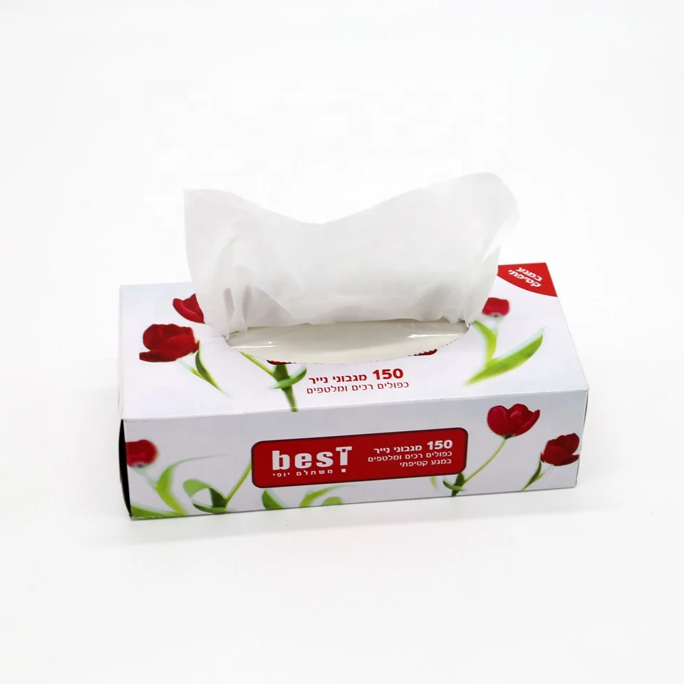 150 sheets Custom tulip boxed facial tissues suitable for living and dining rooms with good water absorption