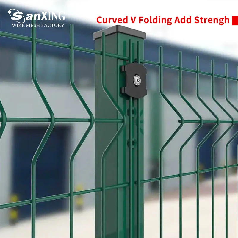 Rustproof Customized Outdoor PVC metal garden fence 3D curved fence panel PVC Coated V bending 3d welded wire mesh fencing