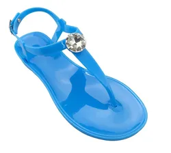 Lovely Fashion Woman Strappy Sandals Jelly Slippers Diamond Shining Summer Transparent Crystal Flat Shoes