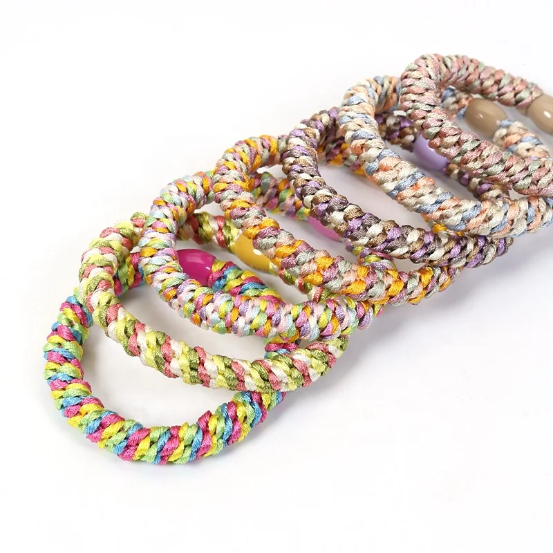 Korean Thick Braided Hair Tie  Ponytail Holders Glitter Hair Elastic Hairband