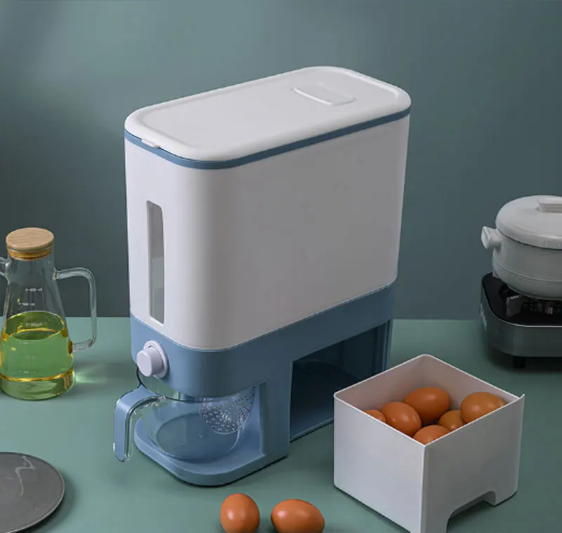 Large Capacity Plastic PET Storage Box New Kitchen Cereal Rice Dispenser with Lid Food Storage Container for Grains Cereals