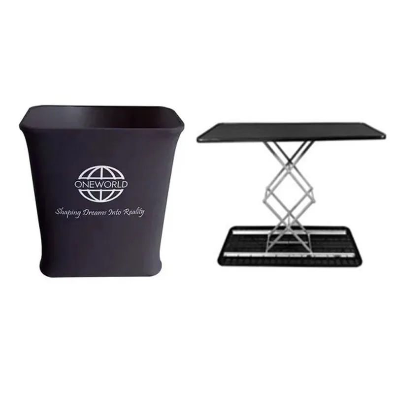 Portable Folding Pop up Expo Booth Trade Show lift Promotion Plastic Counter Table with led lighting