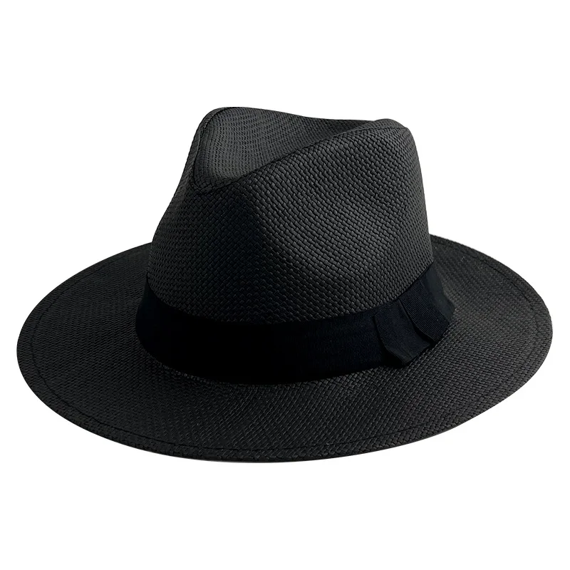 HZM-24039 Outdoor Women Men Unisex Spring Summer Breathable Sun Straw Braid Floppy Fedora Beach Panama Cap Straw Hats