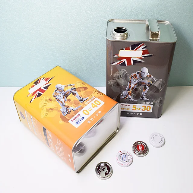 4L F Style Motor Oil Engine Oil Container China Factory Custom Design Printing Tin Can 178*112*240