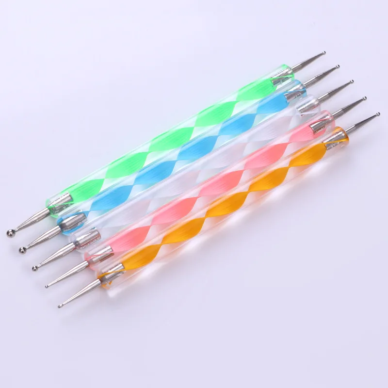 Double Head 5 Pcs 2 Way Dotting Pen Tool Nail Art Tip Nail Art Pen and Dotting Tool Set