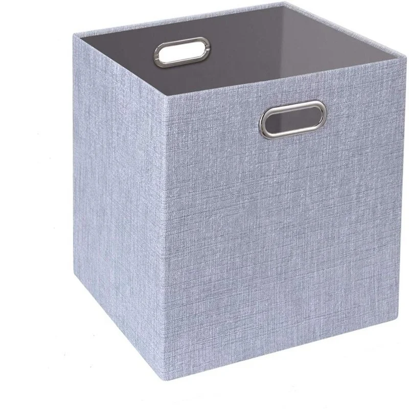Storage Cubes Boxes Containers for Shelf Cabinet Bookcase Boxes,Thick  snow cloth Fabric Drawers,Sliver Grey