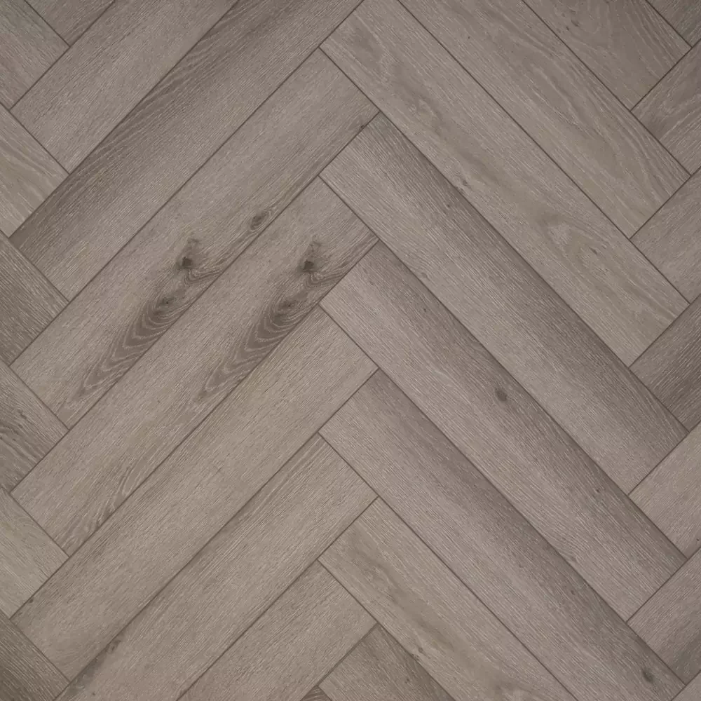 Click System Grey oak Herringbone 6mm Luxury SPC hybrid flooring