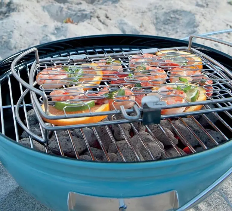 Outdoor use Charcoal burning cooking grates barbecue grill roast mesh net  Large Fish&Vegetable Basket