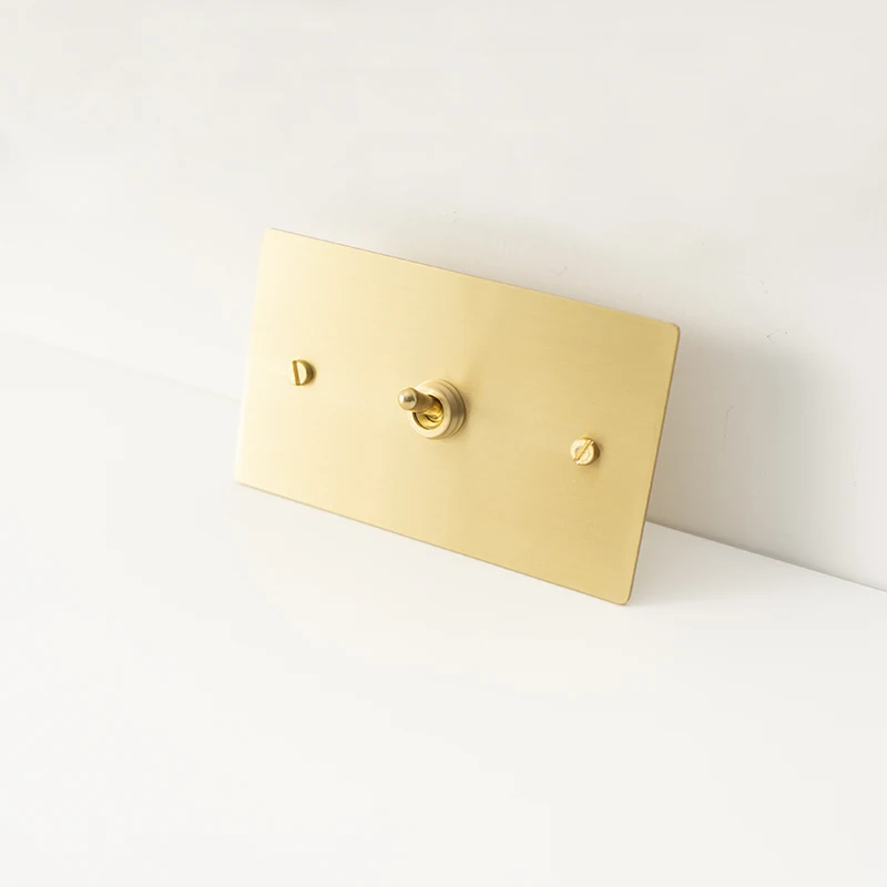 Gloden Brass Toggle Switch CE 220V US Standard Home Bar Hotel Customized Electric Pull Switch 1GANG 2GANG 2WAY 3WAY Dimmer