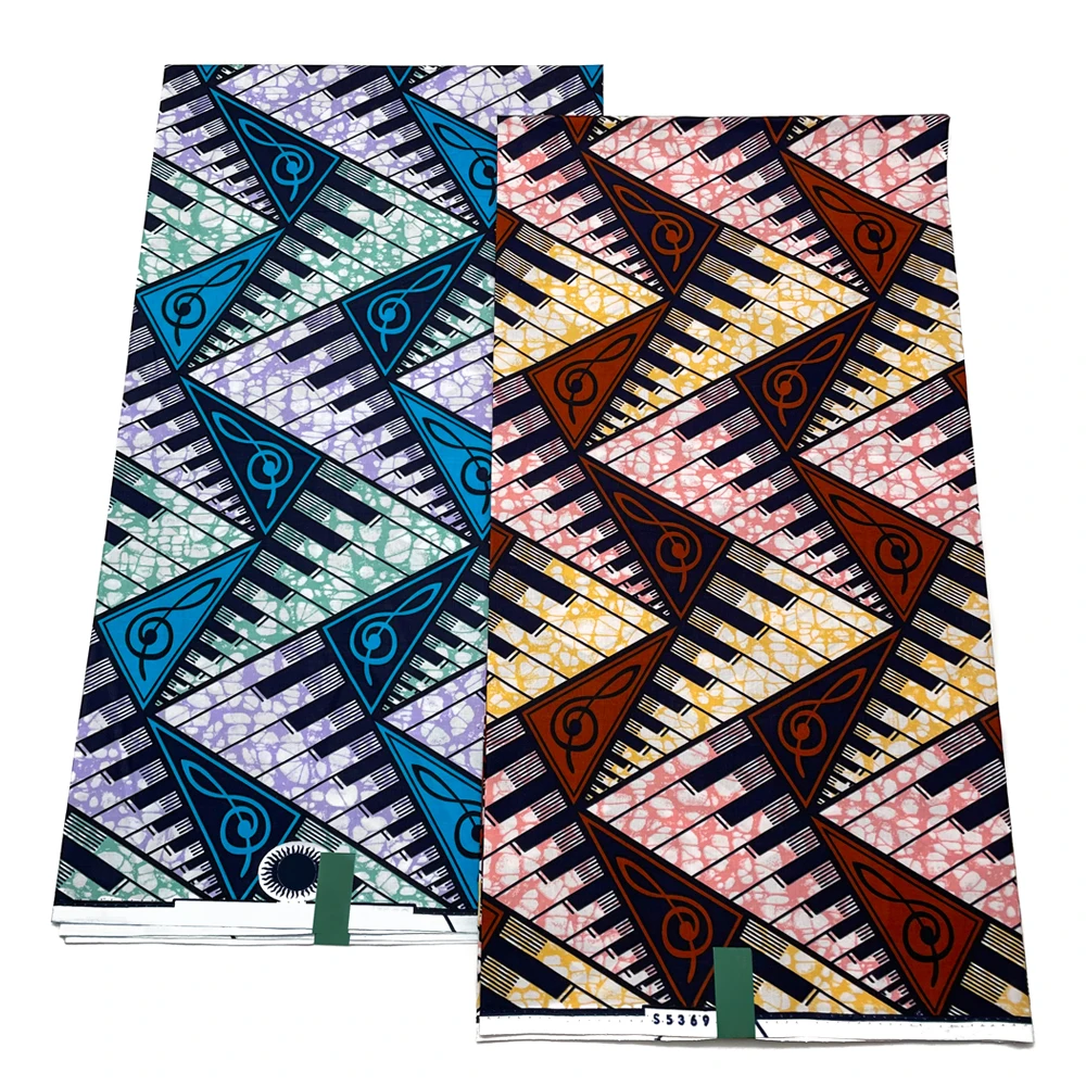 Wholesale 100% Cotton Nice Design 100% Cotton African Wax Print Fabric For Cloth 6 yards Soft African Wax Fabric