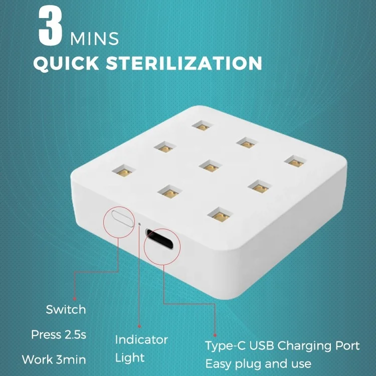 Hot Saling Convenient Purelight Led Mini Pocket Uvc Disinfection Led Portable Uv Light Sterilizer
