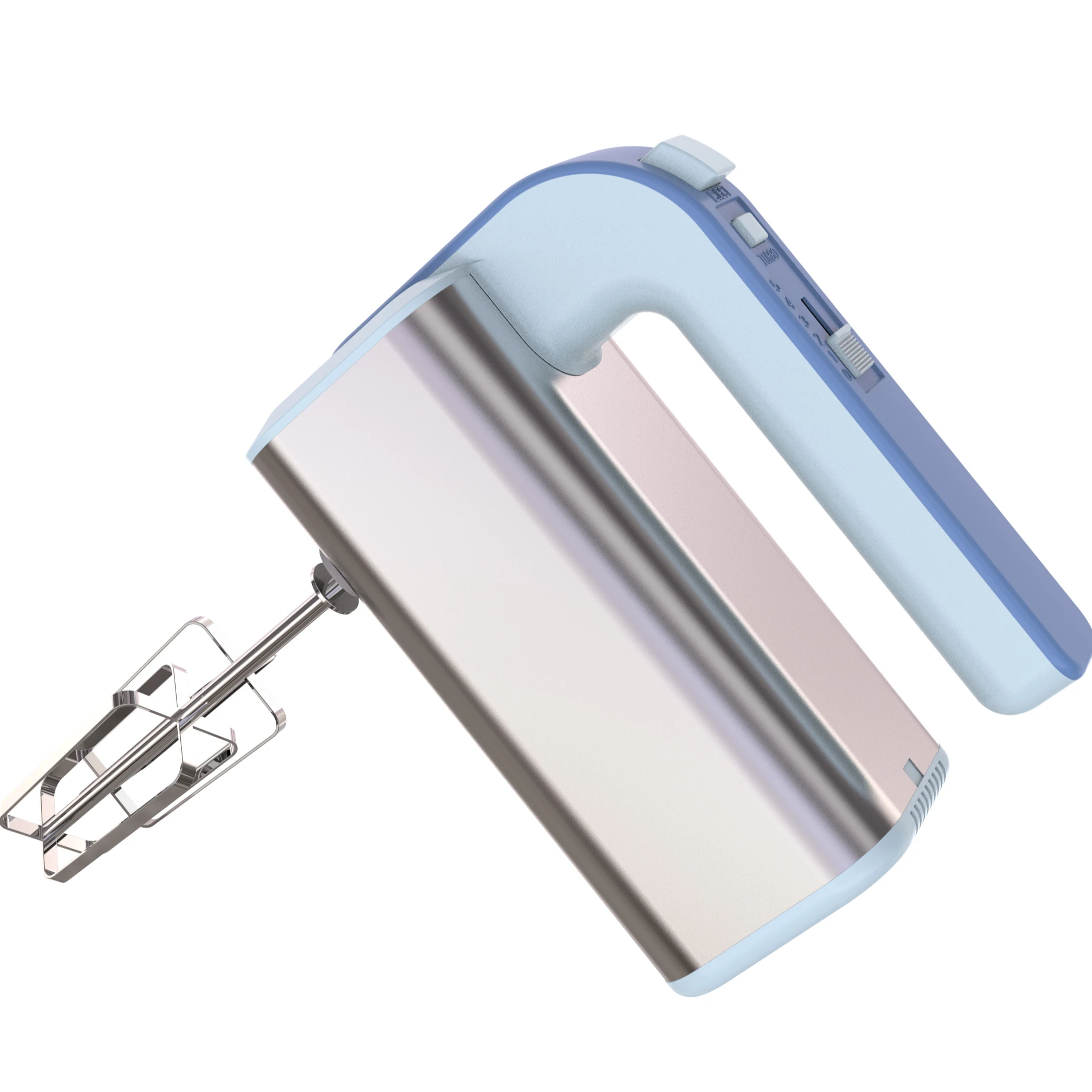 Popular Light Blue 300W Powerful Durable 5 Speed Egg Beater Hand Mixer Includes 2 Dough Hooks