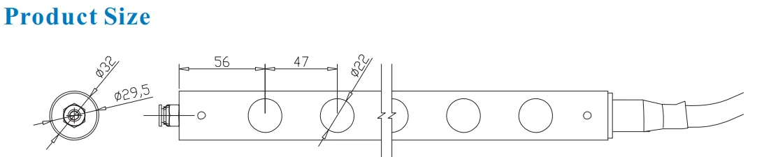 Safety Features Ionizing Bar Static Eliminators Directly Manufactured Anti Static Bar