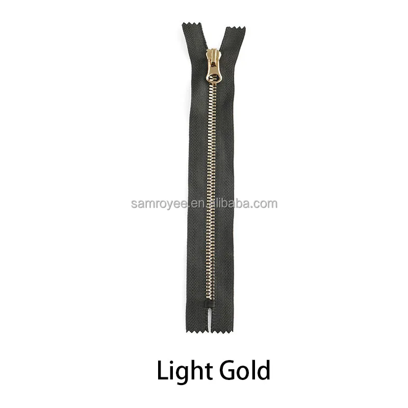 5# Close-End Custom Resin Pulled Corn Tooth Gold Plating Zippers For Garment Shoe Bags Jeans Zipper