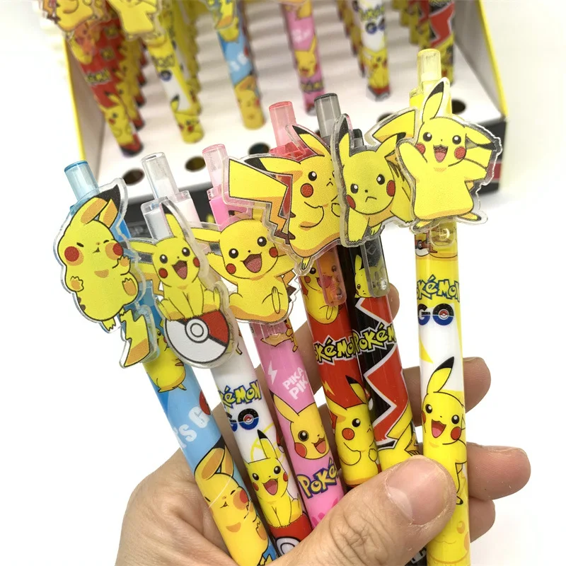 School Stationery poke ballpoint pen, 0.5mm poke mon go pressing pen, 48pcs/box pocket monster ballpoint pen