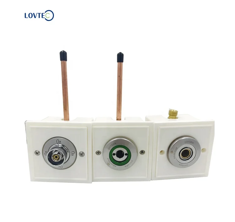 Hot sale wall mounted oxygen medical gas outlets pipe with white plastic box hospital bedhead unit