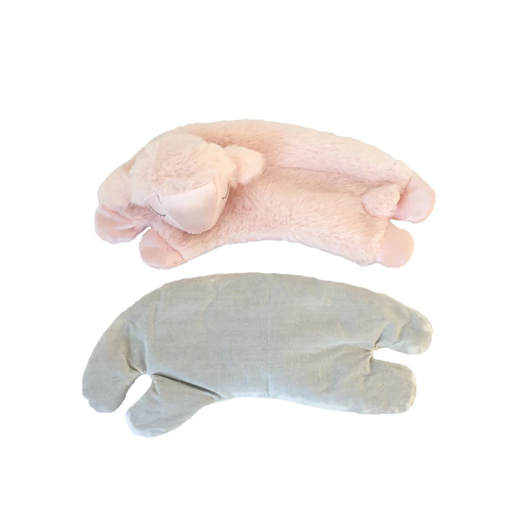 Plush Lamb Design Microwavable Heating Yoga Natural Aromathreapy  Flaxseed Lavender Eye Pillow mask with Cover