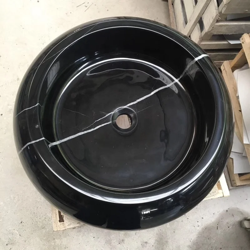 Black marble sinks customize chess shape bathroom wash basins