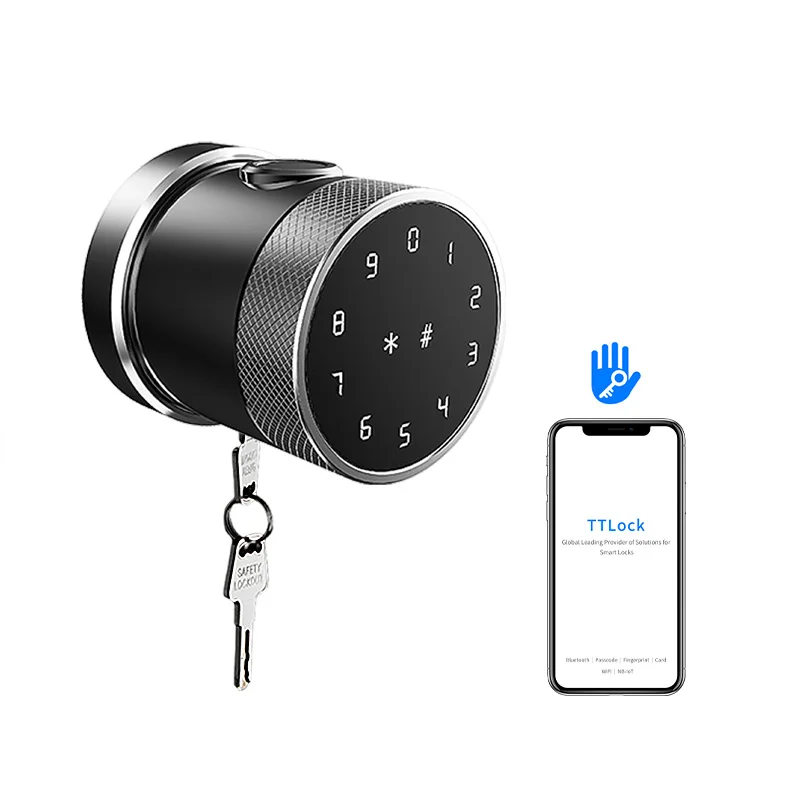 Tediton Cheap Price Ttlock APP with Biometric Digital Keypad Card Smart Handle Key Fingerprint Door Lock