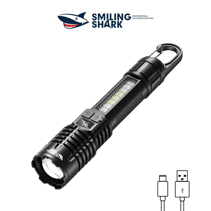 Outdoor Camping LED Tactical Flashlight with 10000mAh Rechargeable Battery for Long Range & Night Emergency