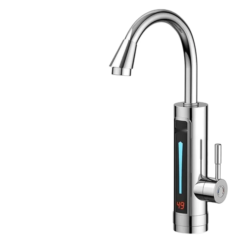High Quality Plastic Electric Water Heater Temperature Display Kitchen Tankless Instant Hot Water Faucet 3300W