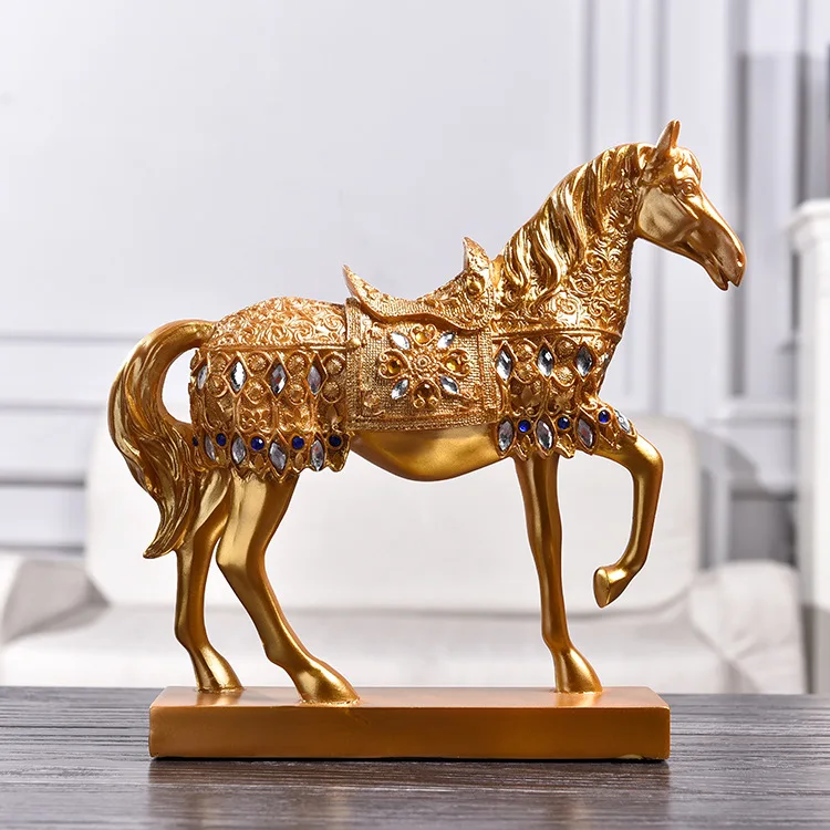 Resin Colored Horse Sculpture Custom Animal Ornaments Resin Table Top Factory