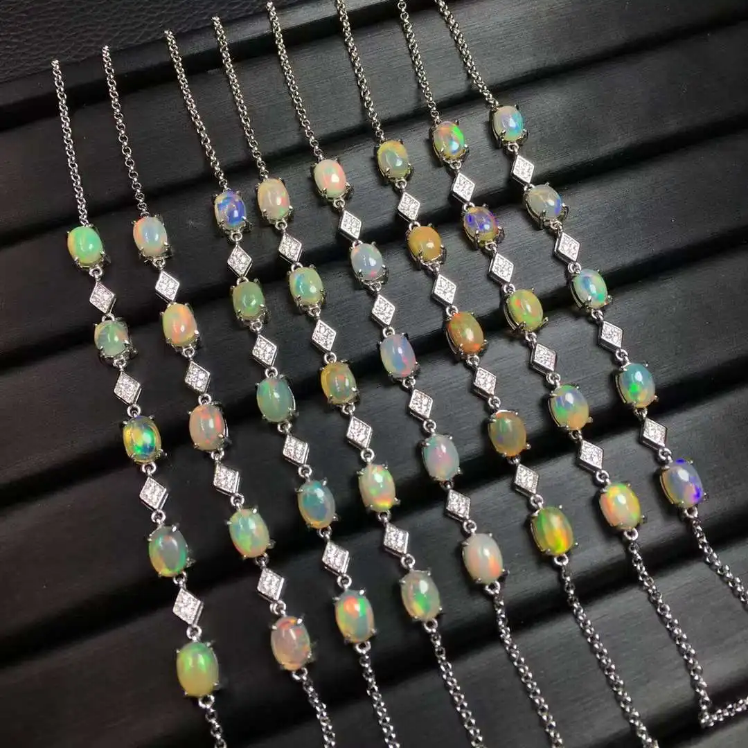 Модные украшения религиозное исцеление рейки драгоценный камень красочный опал браслет для подруги жены ребенка подарок