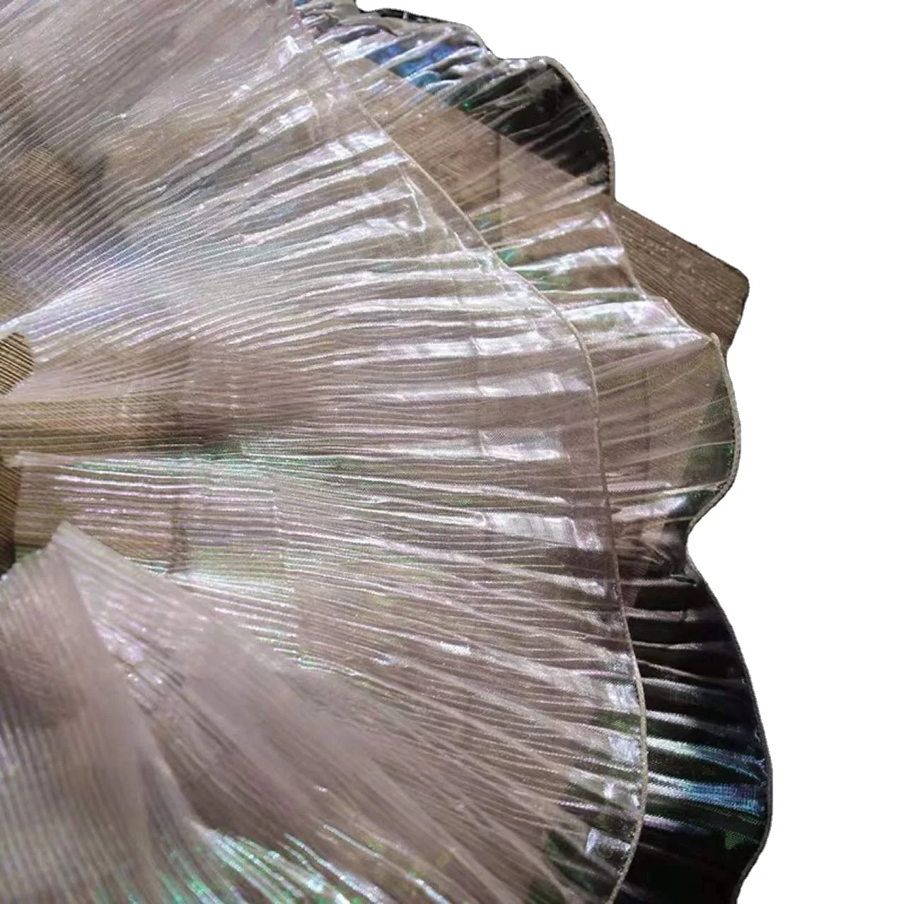 15cm colorful metallic laser 3D designer pleated fabric mermaid dress frock frill dress