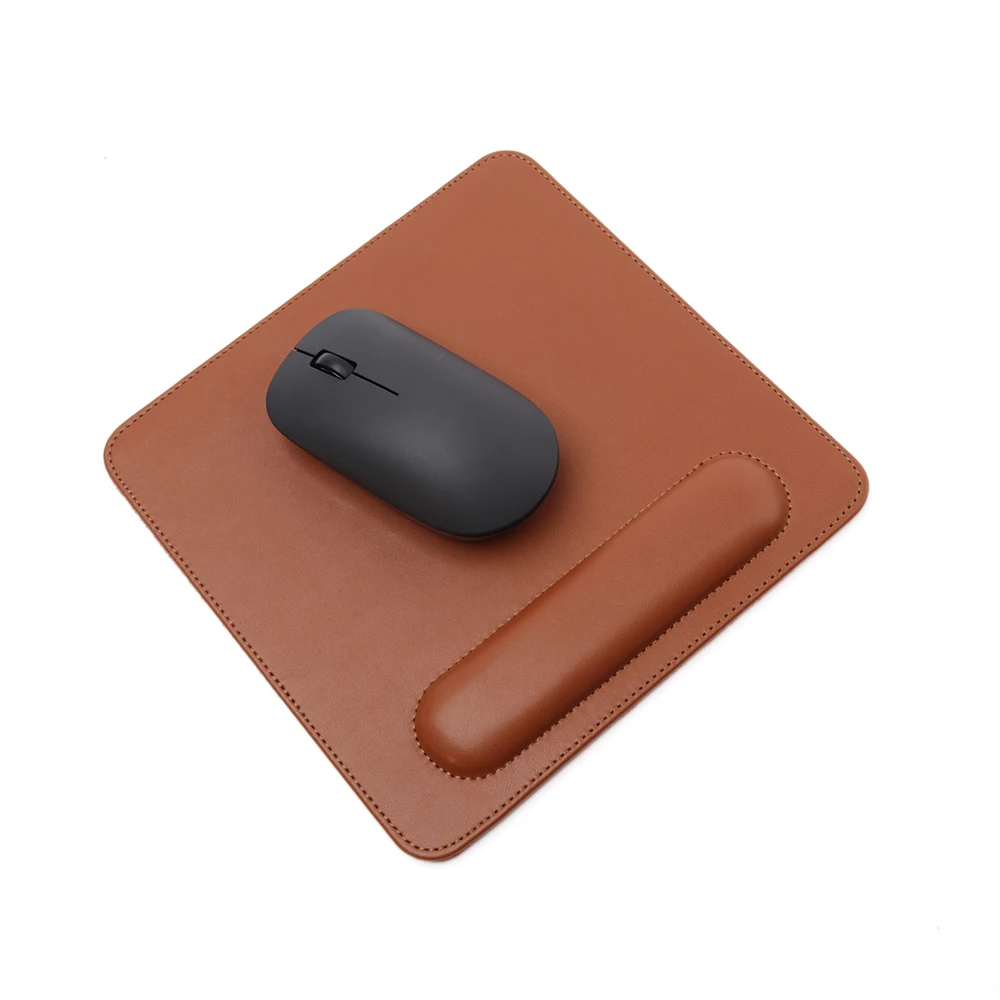 
high quality pu leather mouse pad customized with brown colour 