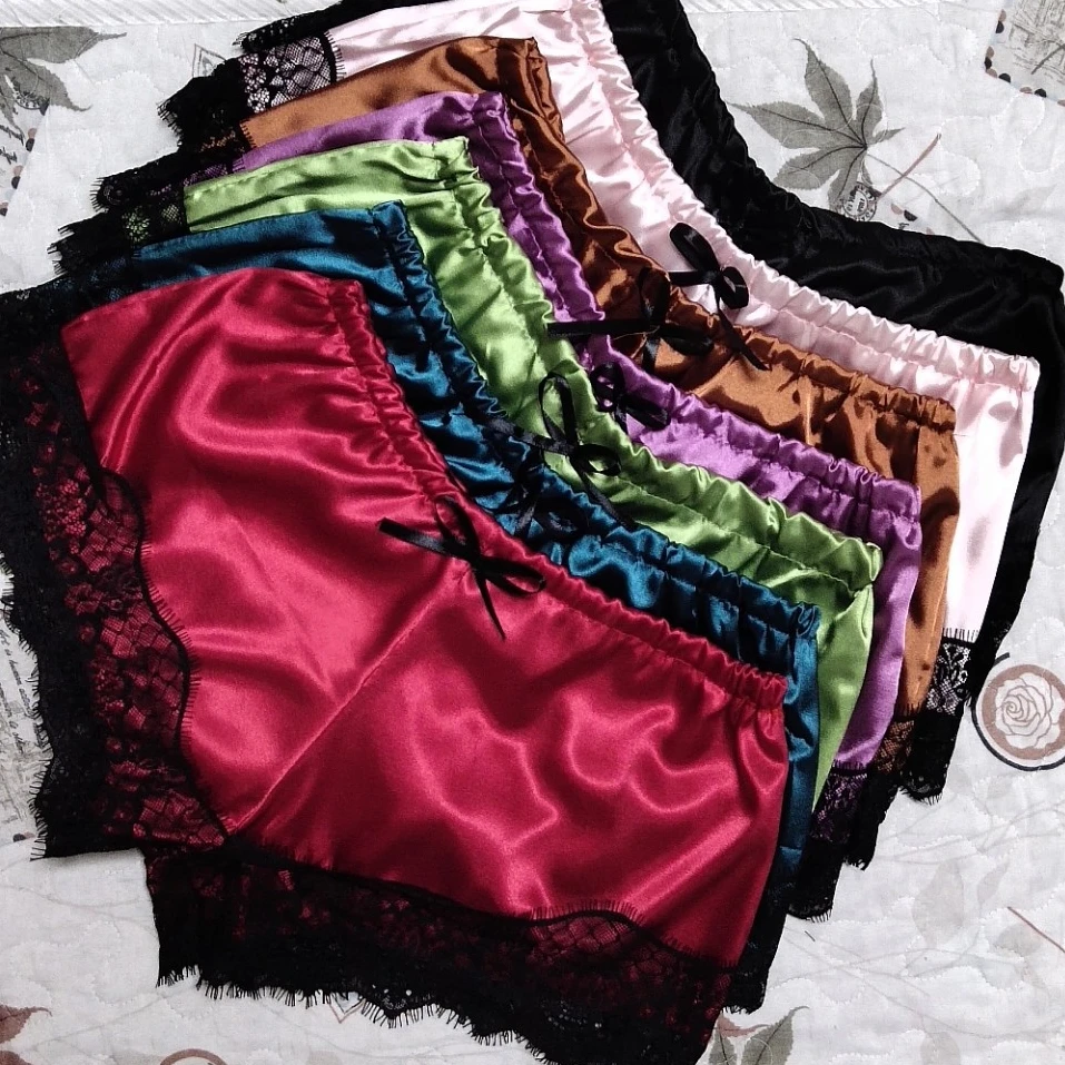 Wholesale WomenSexy Short Silk Nightwear Linger Set Nightdress Sleepwear Ladies Adult Loose Nightgown 2 Piece Satin Pajamas