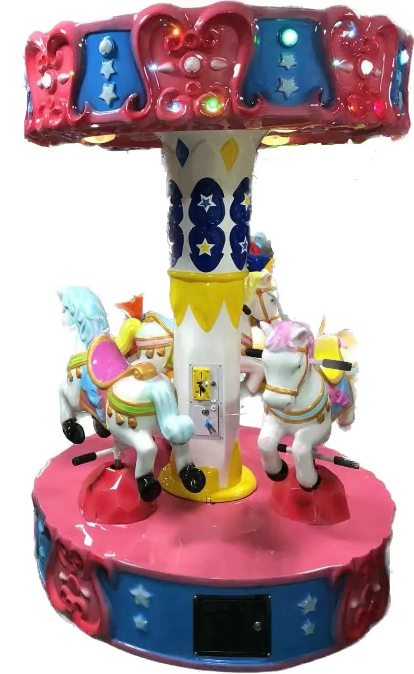 Factory Price Crown Carousel Coin Operated Games Merry Go Round Kiddie Rides Carousel Horse