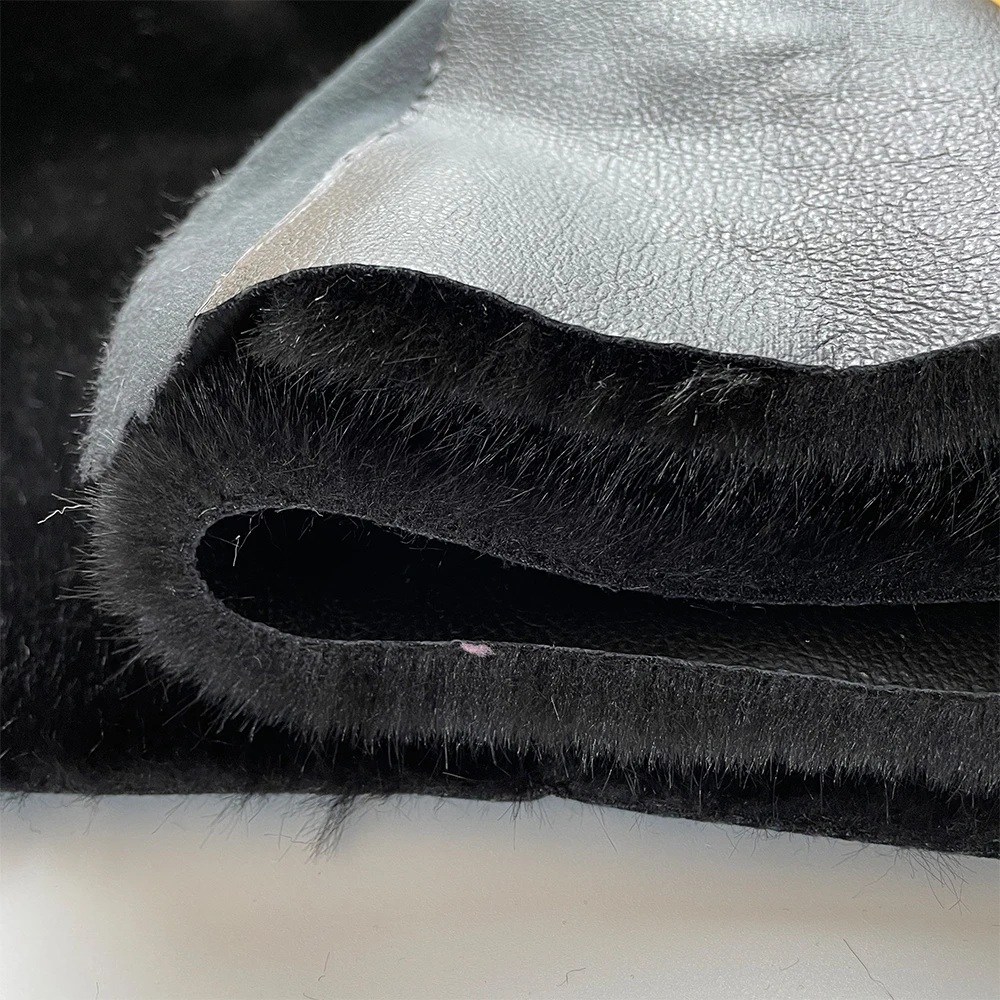 Pu Bonded Faux Mink Fur Fabric Suede Bonding Fabric Artificial Fake Luxury Faux Fox Fur For Winter Coat Scarf Ponchos