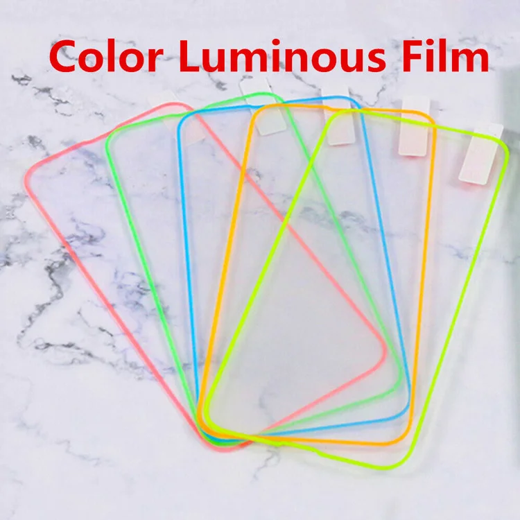 HD Clear 9H Tempered Glass Colorful Luminous Screen Protector For iPhone 11 12 13 Pro Max Mini X XR XS 6 7 8 Plus Glow in Dark