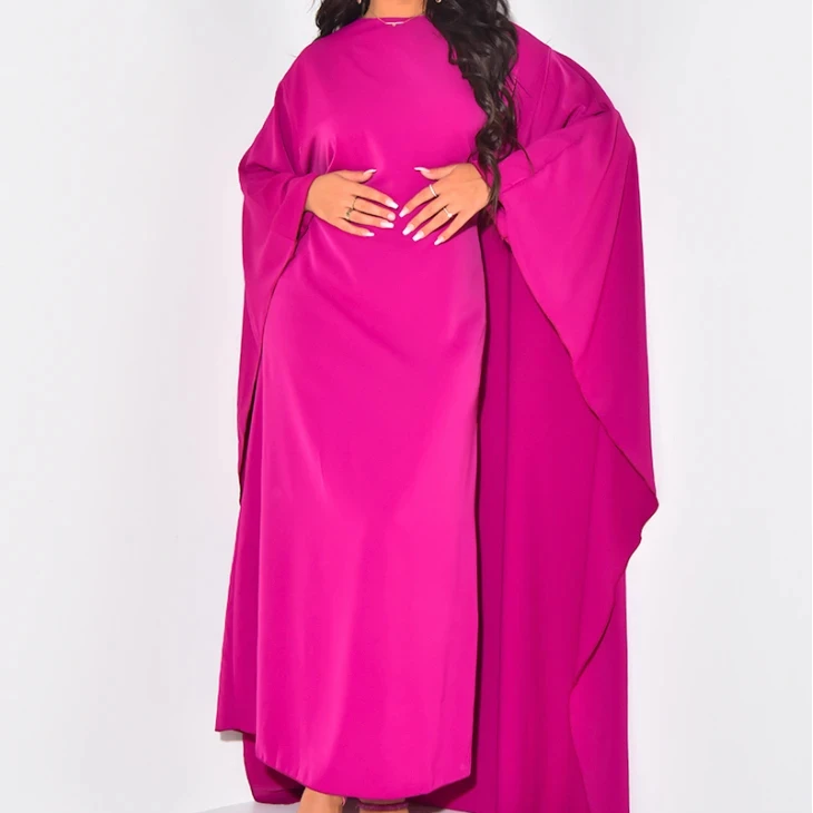 Custom Abaya Dubai Fluid Cape Dress To Tie At The Waist