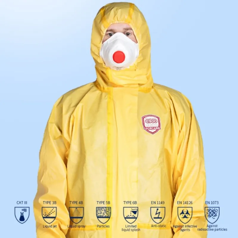 Type 3/4 Protective Coverall for Oil and Gas Impervious Double Zipper Coveralls