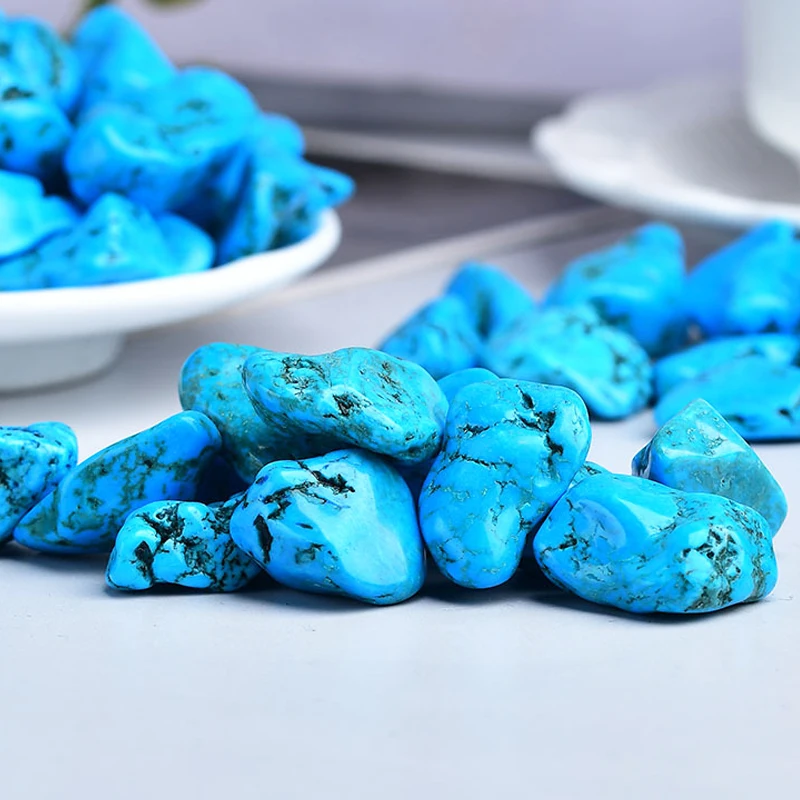 Wholesale 2-3cm Reiki Healing Tumbled Stones Crystal Blue Turquoise Gemstone Gravel