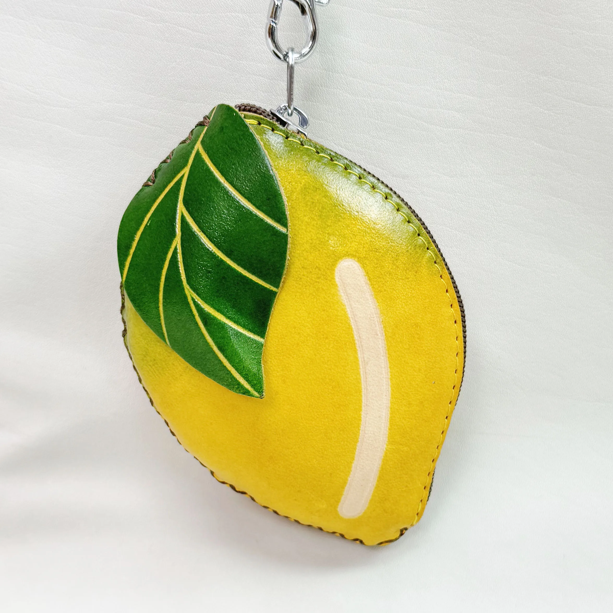 CP-030 mango  Animal Carton Vintage Cowhide Leather Gift Handmade cute Coin Purse