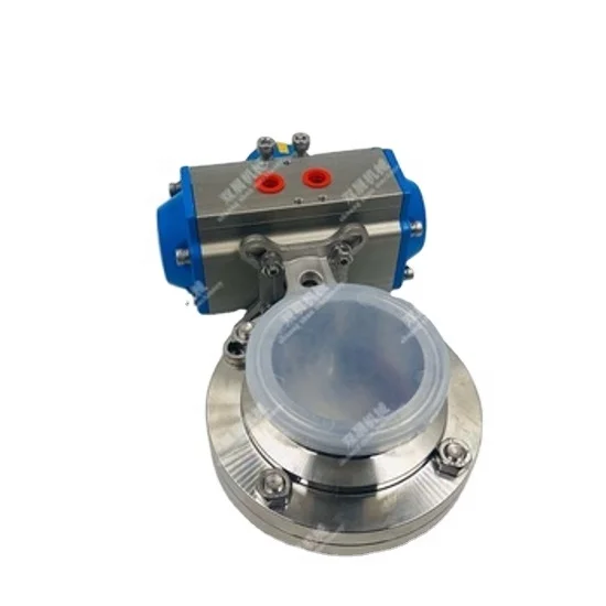 sanitary flow control valve Stainless Steel 304/316L Double Acting Pneumatic Actuator Butterfly Valve