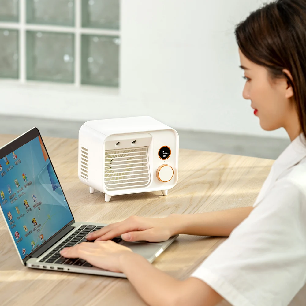 Best LED Portable Mini Personal Rechargeable  Air Conditioner Water Cooling USB Cooler Fan